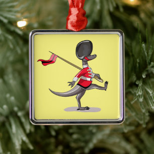 Raptor verkleidete sich als britische Garde. Ornament Aus Metall