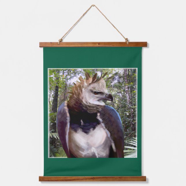 ‚Raptor‘ Wandteppich Mit Holzrahmen (Vorderseite)