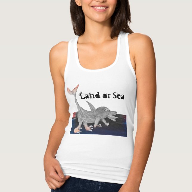 Raptorolphin: Land oder Meer Tank Top (Vorderseite)