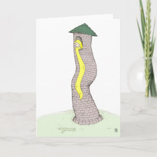 Rapunzel in ihrem Turm Karte
