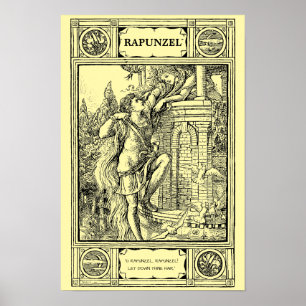 Rapunzel-Märchen-Victorian-Ära-Druck von Crane Poster
