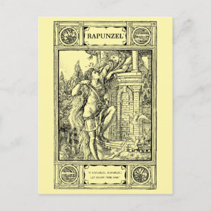 Rapunzel-Märchen-Victorianisches Zeitalter-Druck v Postkarte