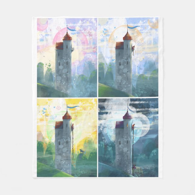 Rapunzel von morgens bis abends fleecedecke (Vorderseite)