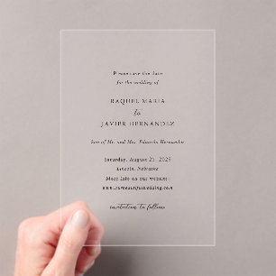 Raquel Classic Elegant Wedding Save the Date Acryleinladungen