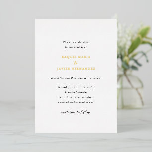 Raquel Classic Elegant Wedding Save the Date Folieneinladung