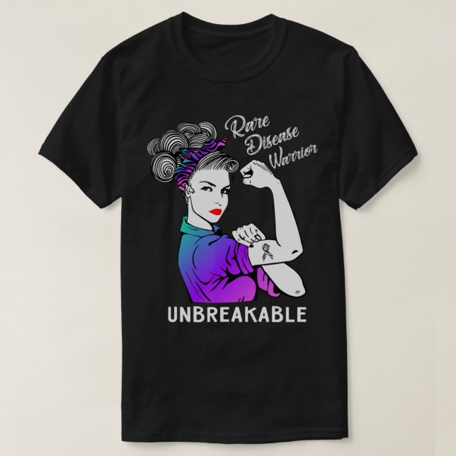 Rare Disease Warrior Unbreakable T-Shirt Awareness (Design vorne)