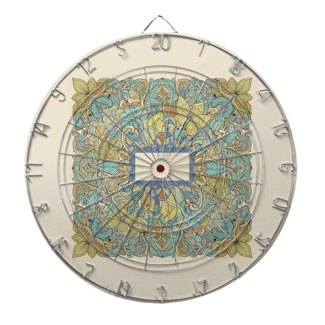 Rare Zentangle Mandala Art Dartboard Dartscheibe (vorne)