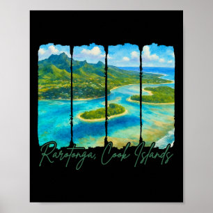 Rarotonga Cookinseln Reise Pinselstrich Rarotonga Poster