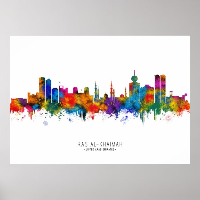 Ras Al-Khaimah UAE Skyline Poster (Vorne)