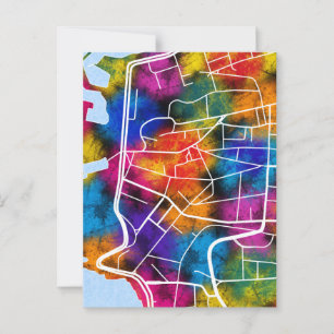 Ras Beirut Libanon City Map Postkarte