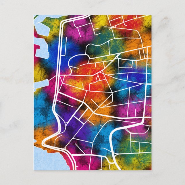 Ras Beirut Libanon City Map Postkarte (Vorderseite)