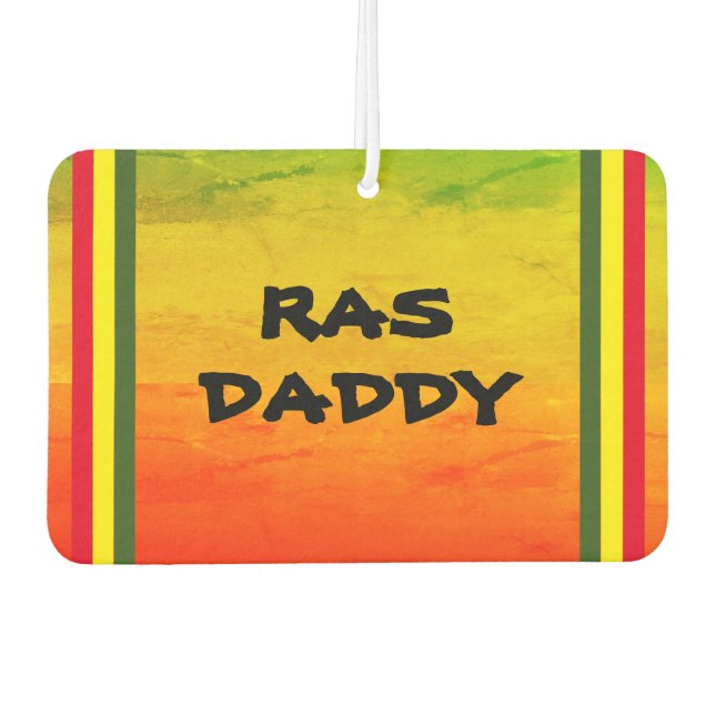 RAS DADDY | Rot-Gelb-Grün-Grunge Autolufterfrischer (Vorderseite)