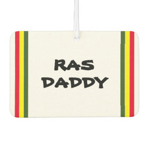 RAS DADDY Rot-gelbe grüne Streifen auf WEISS Autolufterfrischer