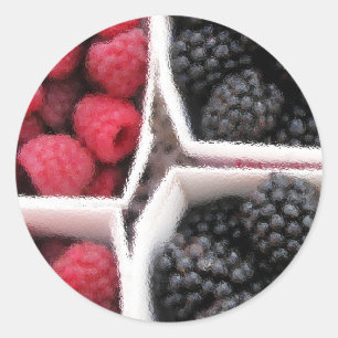 Rasberries und BlackBerry Runder Aufkleber