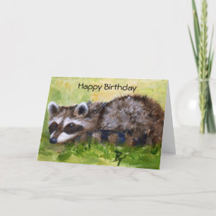 Rascal aceo Raccoon Geburtstagskarte Karte