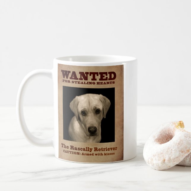 Rascally Retriever, alias gelber Labrador Kaffeetasse (Mit Donut)