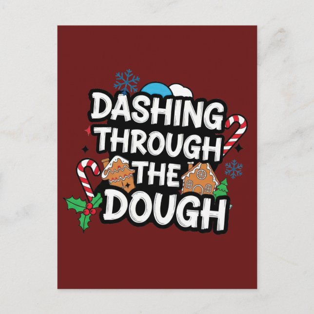 Rasch durch den Teig Weihnachten Postkarte (Vorderseite)