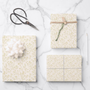 Raschelnd blühender goldener Weizen - Neutral Geschenkpapier Set