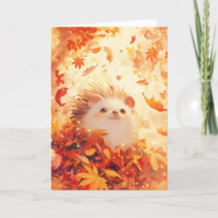 Raschelnde Blätter Glücklicher Igel Karte