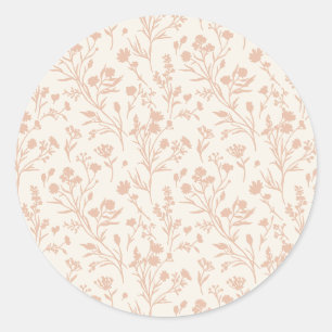 Raschelnde Blüten warmer Aprikose - Neutral Runder Aufkleber