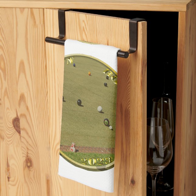 Rasen 2023 Gold Coin, Geschirr Handtuch (Drittel gefaltet)