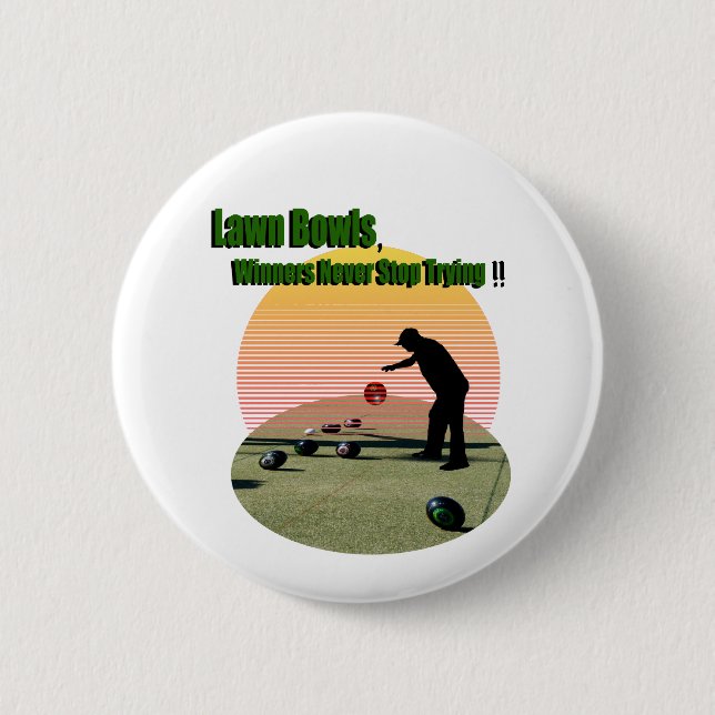 Rasen Bowling Gewinner Design, Abzeichen Button (Vorderseite)