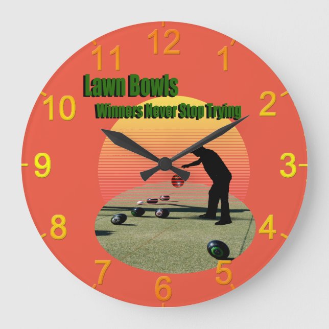 Rasen Bowling Gewinner Design, Wanduhr (Vorderseite)