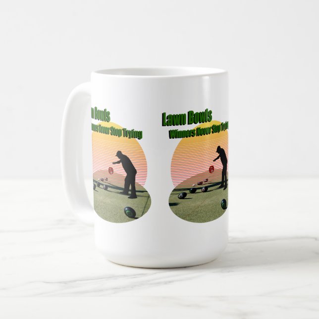 Rasen Bowling Gewinner, Kaffeetasse (Vorderseite Links)