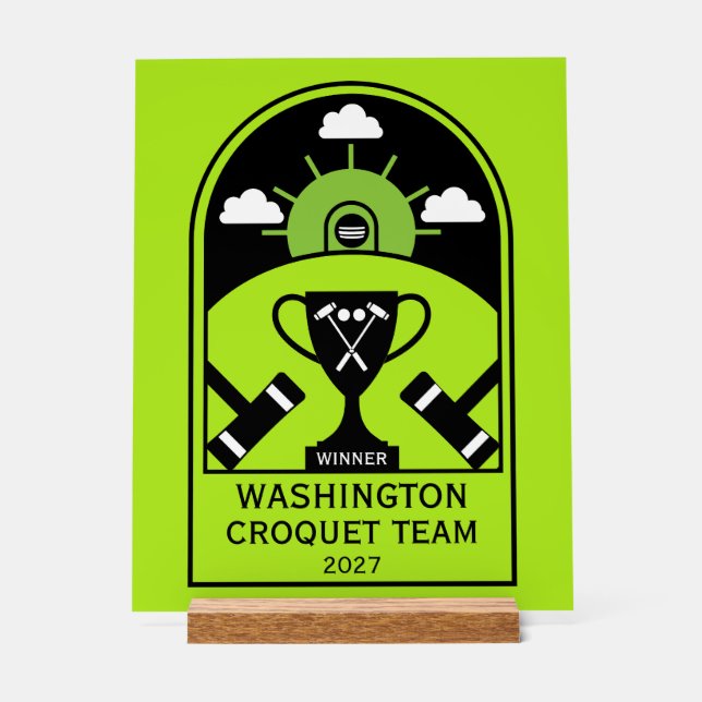 Rasen-Croquet Acrylschild (Vorderseite)