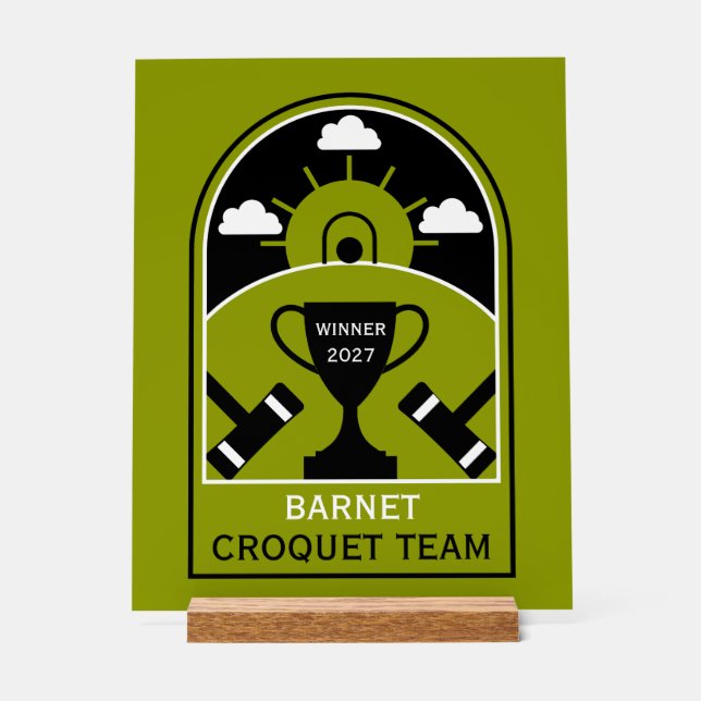 Rasen-Croquet Acrylschild (Vorderseite)