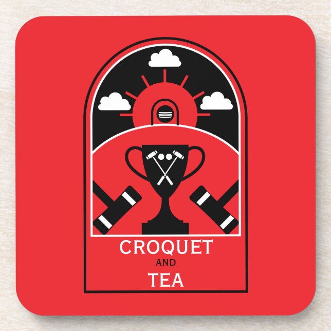 Rasen-Croquet Getränkeuntersetzer (Vorderseite)