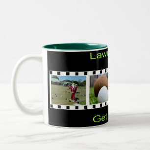 Rasen-Foto Strip, Zweifarbige Tasse
