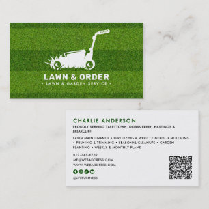 Rasen/Garten-Service Grüner Rasen QR-Code & Social Visitenkarte