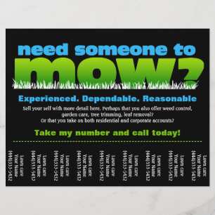 Rasen mähen und pflegen Geld verdienen Flyer