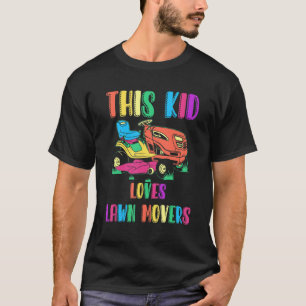 Rasen mähende Jungen Kinder Rasenmäher Landwirtsch T-Shirt