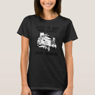 Rasen mähende Jungen Kinder Rasenmäher Landwirtsch T-Shirt