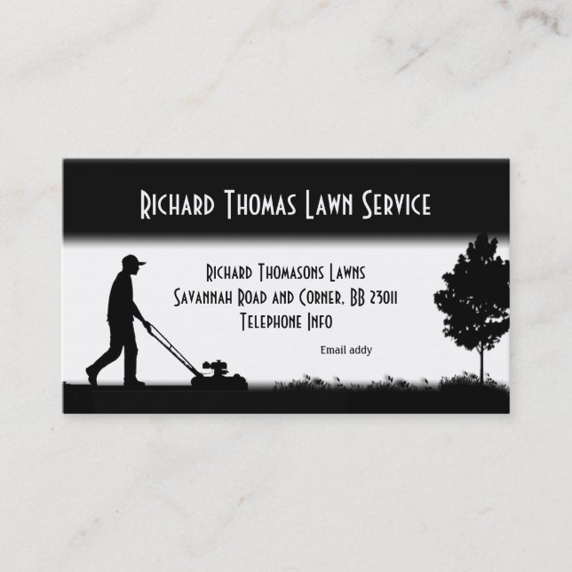 Rasen-Service-Landschaft White Business Card Visitenkarte (Vorderseite)