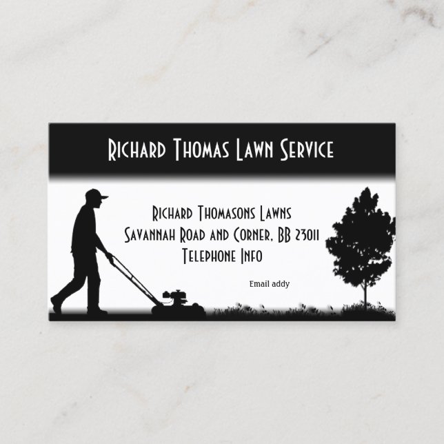 Rasen-Service-Landschaft White Business Card Visitenkarte (Vorderseite)