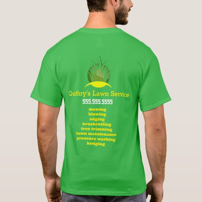Rasen-Service-Unternehmen / Landschaftsbau-T - Shi T-Shirt (Rückseite)