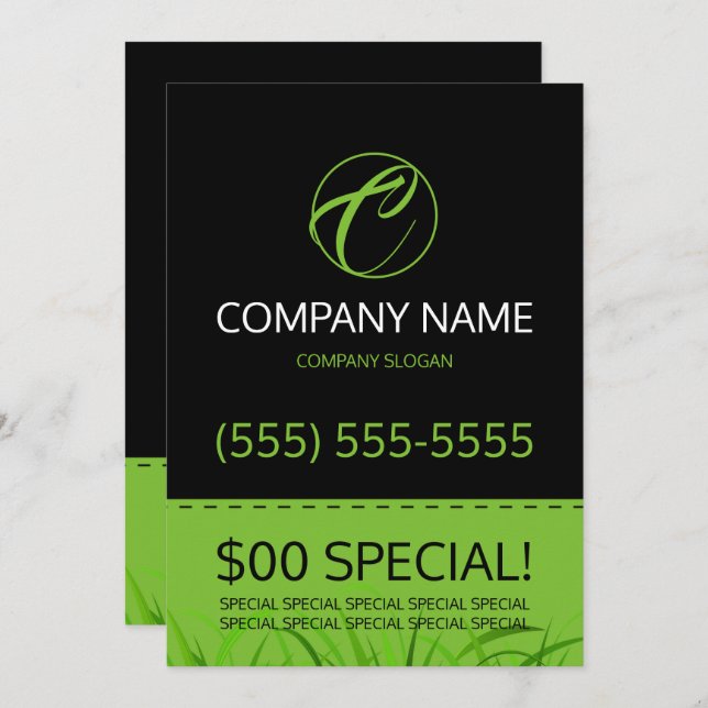 Rasen-Sorgfalt-12x18 Flyer Einladung (Vorne/Hinten)