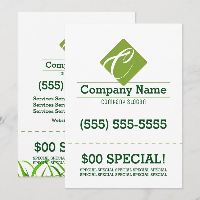 Rasen-Sorgfalt-12x18 Flyer Einladung (Vorne/Hinten)