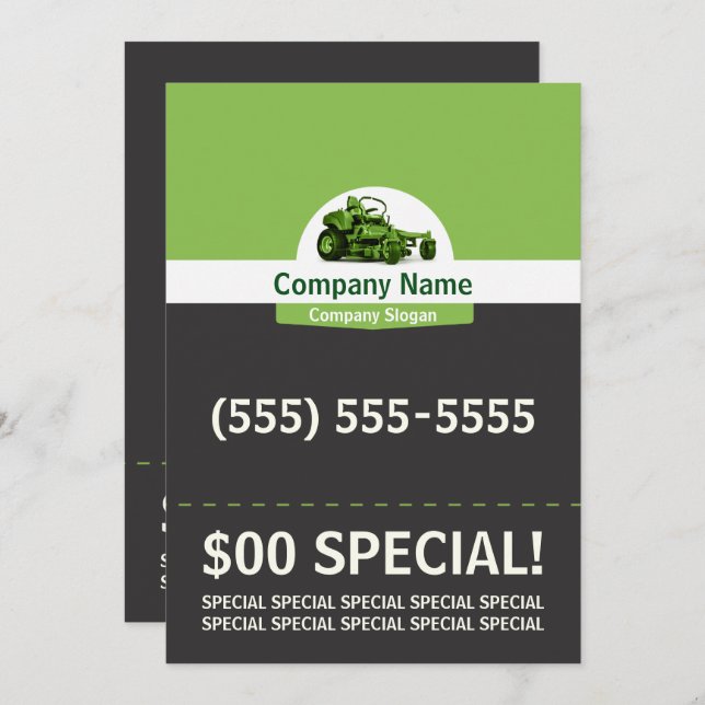 Rasen-Sorgfalt-12x18 Flyer Einladung (Vorne/Hinten)