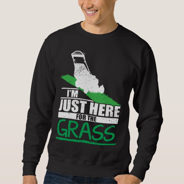 Rasen-Sorgfalt-lustiges Rasenmäher-Gras-Mähen Sweatshirt (Vorderseite)