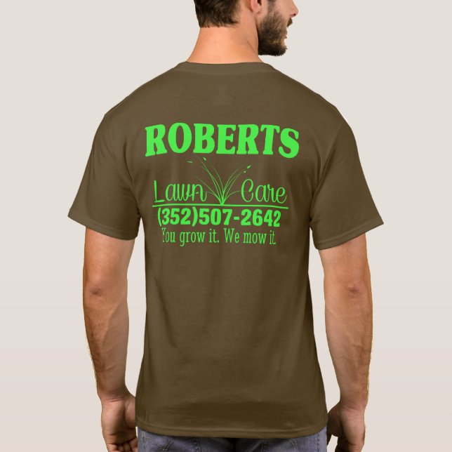 Rasen-Sorgfalt-T - Shirt (Rückseite)