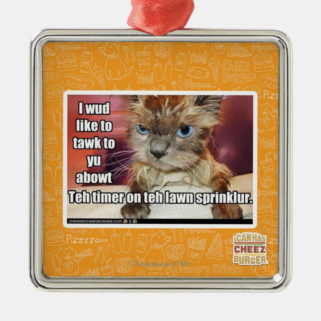 Rasen Sprinklur Timer Silbernes Ornament (Vorne)