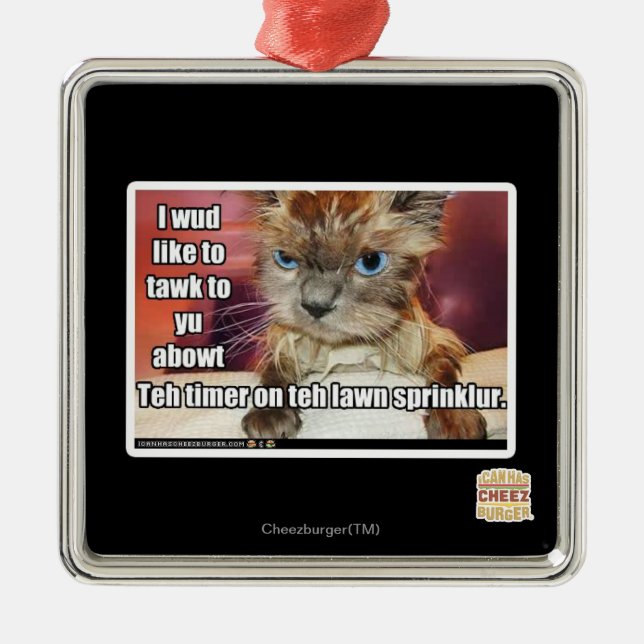 Rasen Sprinklur Timer Silbernes Ornament (Vorne)