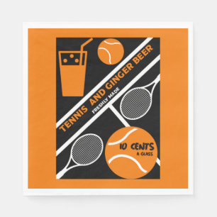 Rasen Tennis Player Grafik Napkin Serviette