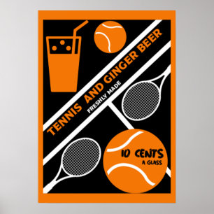 Rasen-Tennis-Spieler Grafik-Kunst Poster