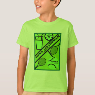 Rasen-Tennis-Spieler Grafik-Kunst T-Shirt
