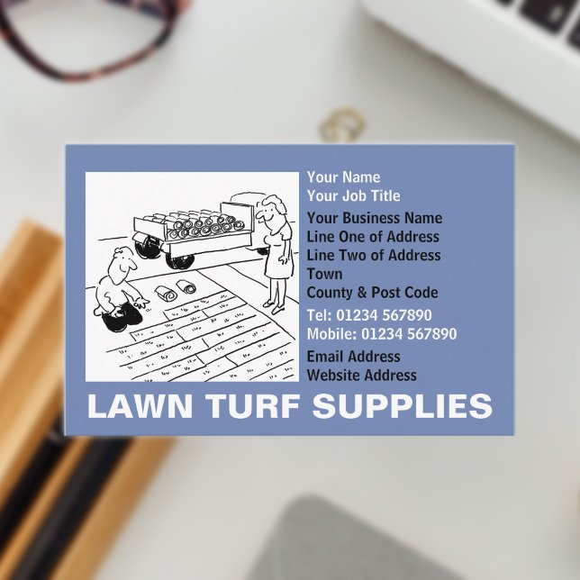 Rasen-Turf-Cartoon Visitenkarte (Turfing Business card)